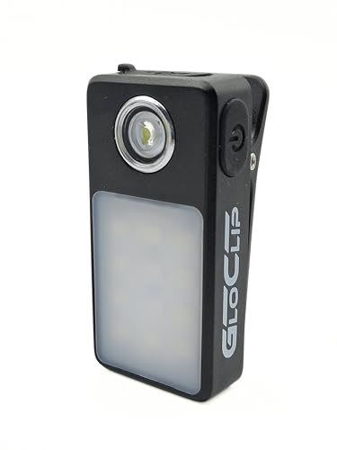 GloClip Clip on Light for Dog Walking, DIY, Running, and Safety. The Mini LED Flashlight/Torch is Dimmable, USB-C Rechargeable, IPX6 Waterproof, has 3 Light Modes, and Features a Strong Clip