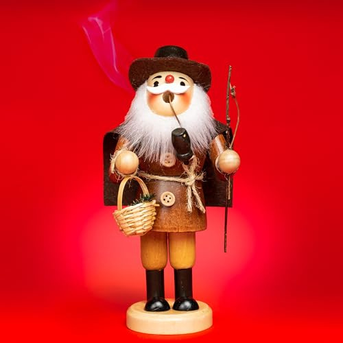 SIKORA Räuchermännchen aus Holz Weihnachtsfigur Deko Räucherfigur - RM-N-19, Farbe/Modell:Kräutersammler - Natur, Höhe in cm:Höhe ca. 19 cm