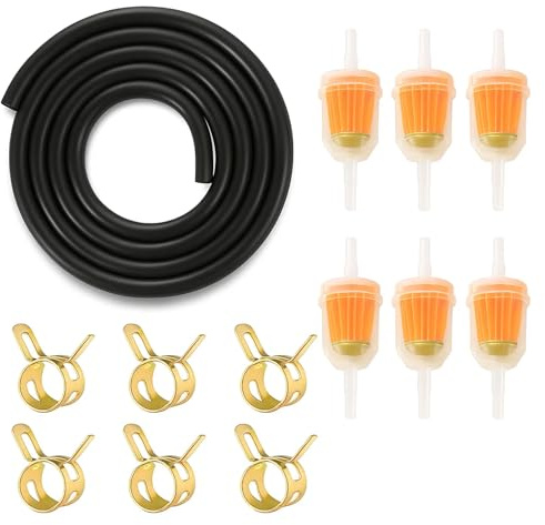 13-Teilig Benzinfilter, Benzinfilter 6mm Und Diesel Filter, Benzinfilter 8mm Inklusive 1m Benzinschlauch Und 6 Schlauchschellen Für Rasenmäher Und Moped Kraftstofffilter