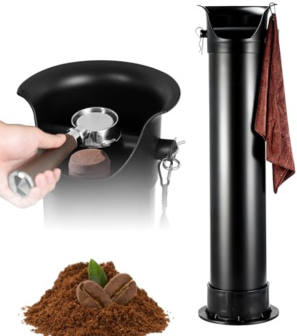 Caja de café para café espresso, recipiente para café espresso, recipiente para café | Con gancho y toalla de gran capacidad (22,4 x 21,3 x 85,9 cm), caja de café espresso para restaurantes, cafés y bares