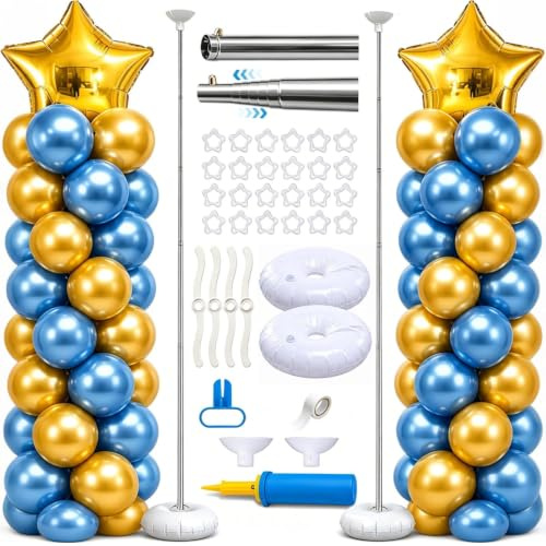 Kit di supporto a colonna per palloncini, colonna a torre regolabile in altezza con piedistallo, supporto per palloncini per decorazioni di feste, matrimoni, compleanni