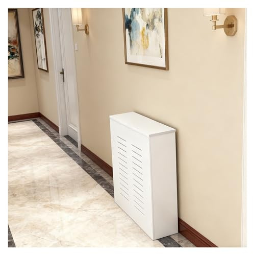 LINGDSWULING Radiador Lacado Revestimiento Protector Calefacción Estilo Rústico Superficie Estantería Útil Cubreradiador Blanco Cubreradiadores Cubreradiador(27.56x27.56x5.91in)