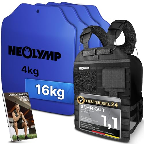 NEOLYMP Gewichtsweste – Unisex Weighted Vest – Plattenträger Weste mit Tasche – Kein Verrutschen – Atmungsaktiv & Verstellbar – Calisthenics Equipment – Weight Vest (Gewichtsweste | 15 KG)