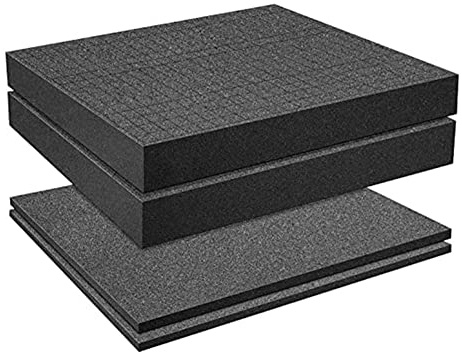 Rastapulz Gitterschaum-WüRfelschaum, 2 StüCk 300 X 300 X 50 Mm/2 StüCk 300 X 300 X 10 Mm, Schaumstoff für Werkzeugkasten, Kamerakoffer, Koffereinsatz, Werkzeug
