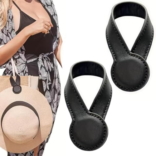 TAHJOS Lot De 2 Attaches Magnétiques Pour Poussette, Crochet Poussette,Pour Fixer Des Langes Et Des Jouets,Accessoire Poussette, Maintien Solide Sans Crochets Ni Velcro (Noir)