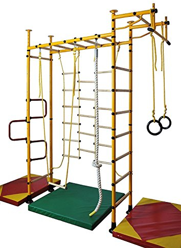 NiroSport Sprossenwand M3 Klettergerüst Indoor für Kinder in Weiß Sprossenwand für Kinderzimmer montierbare Kletterwand Turnwand für max. Belastung bis 130 kg