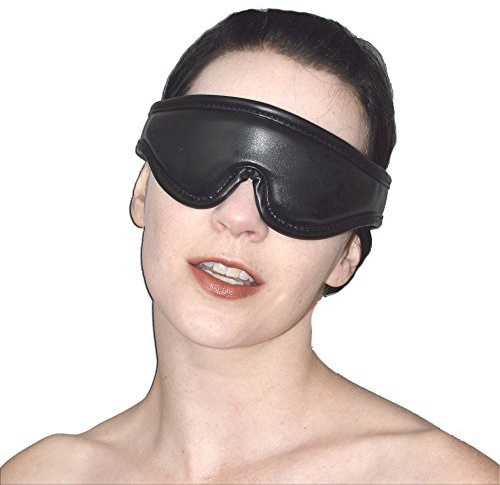 Honeylust BDSM Augenbinde & Augenmaske, blickdichte Kunstleder-Schlafmaske