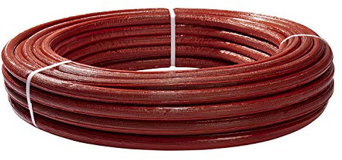 H2O-Flex Aluverbundrohr, 20 x 2 mm, 50 m Rolle, 6 mm Isolierung rot | Mehrschichtverbundrohr mit Isolierung, DVGW- und SKZ-zertifiziert, diffusionsdicht, zugelassen für Trinkwasserinstallationen