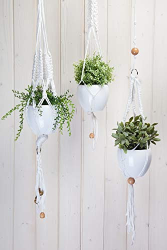 DIY Set Zpagetti Macramé Blumenampel Cotton White