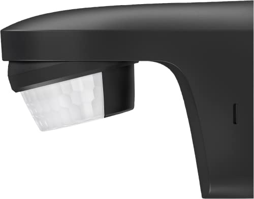 Theben 1010588 theLuxa S180 E BK détecteur de Mouvement PIR 180° 12 m | Version réimportée sans assistance DE, 1 s - 20 min, 500 W LED, impulsion, orientable/inclinable, IP 55, noir