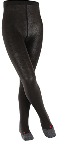 FALKE Active Warm K Ti lana filo funzionale spessi tinta unita 1 pezzo, Collant Unisex - Bambini, Nero Black 3000, 152-164