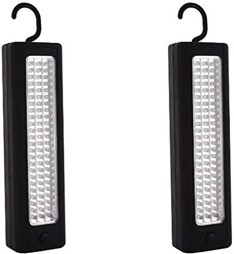 HULA Luz de Trabajo LED, 72 LED Luz de Trabajo Ultrabrillante Lámpara de Inspección LED Lámpara de Inspección Antorchas con Gancho para Colgar Batería (2 Paquete)