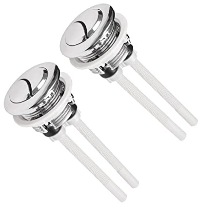 JZK 2 botones universales de descarga de cisterna de 38 mm, botón de descarga de retrete, botón de descarga de inodoro de doble botón, pieza de reparación de repuesto de botón de inodoro, botón de