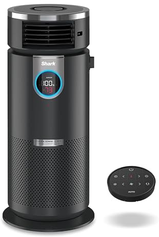 Shark HC451 3-in-1 Clean Sense Air Purifier, Heater & Fan, HEPA Filter, 500 m², Oscillating, Small Room, Bedroom, Office, Catches 99.98% of Particles for Clean Air, Dust, Smoke and