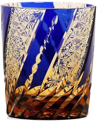 OLOTU Vaso de cerveza Vasos de cerveza de estilo japonés, jarra de cerveza de cristal, taza de cerveza hecha a mano tallada artesanalmente, caja fuerte Plus ideal para beber con amigos Multifunción