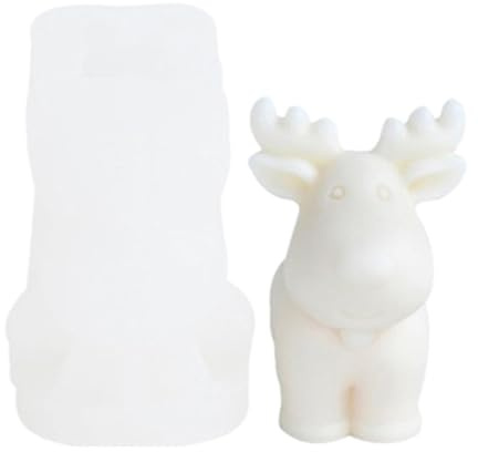 Fulenyi Moule À Bougie Renne De Neige, Moule Silicone De Noel, Moule À Bougie en Silicone De Noël, Moule À Savon en Silicone Bougie pour Les Mariages De Fête Décoration De Noël