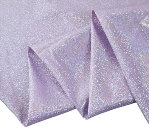 Whakano Glänzender Glitzer Modestoff Heißprägen Glanz Dekostoff Meterware,universal Stoff zum Nähen Dekorieren für Vorhänge Gardinen Bühne Kostüm Kleid Bekleidung,Helles Lila,100cm x 150cm