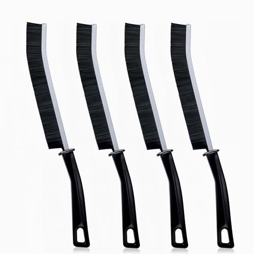 Redamancy Spaltreinigungsbürste, 4 Stück Fugenreinigungsbürste, Reinigungsbürste Schmal, Hartborsten Eckenreinigungsbürste, Multifunktionale Fugenreinigungsbürste, für Küche, Badezimmer, Fliesenboden