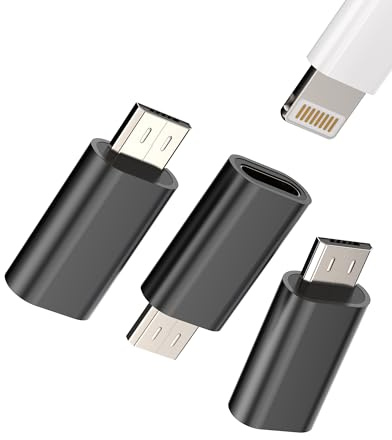 Lightning Adapter Micro USB Buchse (3 Pack) Kompatibel mit Samsung Galaxy S7 Active Nova 2 Plus 3i P8 Lite Kabel Stecker Zubehör Lightning Buchse Kabel Micro USB Stecker Jack Konverter