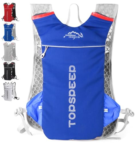 HINATAA Zaino Leggero per l'idratazione, 5L 250g, Gilet Corsa Trail Running, Zaino per Maratona, Ciclismo, Trekking, Arrampicata, Zaino Corsa Running per Donna Uomo (Blu)