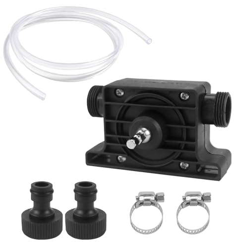 Raxfekro Bohrmaschinenpumpe Handbohrbetriebene Wasserpumpe Selbstansaugende Hafen mit 2 m Schlauchpumpe Wassertransferpumpe Tragbare Akkuschrauber Pumpe für Flüssigkeiten, Diesel, Wasser