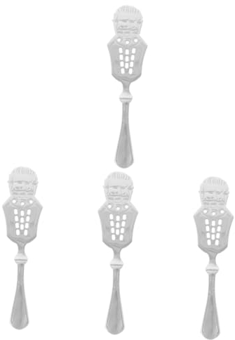 Gatuida 4pcs Absinthe Dripper Spoon Handheld Slotted Stainless Steel Bar Absinthe Accessory for Friends