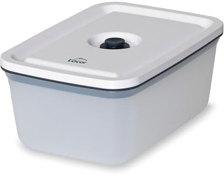 LACOR - 69693 - Contenitore Smart Food, Contenitore Ermetico, Con Valvola Speciale per Vuoto, Impilabile, Adatto per Lavastoviglie, Microonde, Frigorifero e Congelatore, Senza BPA, 1500 ml