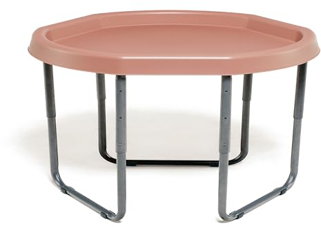 KUB® Original Hexacle Tuff Tray and Stand (Coral Pink) - UK-Made, 3 Height Adjustable - Indoor/Outdoor - Sand Pit, Water Table for Kids - Versatile 2 Way Play With or Without Stand