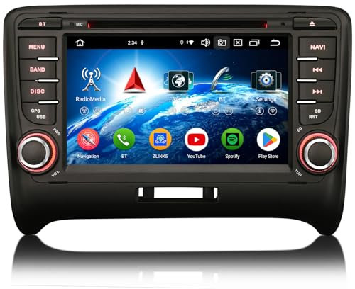 Erisin 8 core Android 13 Autoradio GPS Stereo per Audi TT MK 7 Pollici Touch Screen Wireless CarPlay Android Auto Bluetooth 5.0 Dab+ FM Radio DSP WiFi TPMS RDS Lettore DVD 4GB RAM+64GB ROM