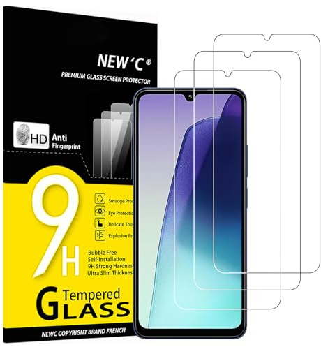 NEW'C 3 Pack, skärmskydd i glas för Xiaomi Redmi 14C,Redmi 14R, Redmi A3 Pro, bubbelfri, 9H hårdhet, 0,33 mm ultratransparent, ultrabeständigt härdat glas
