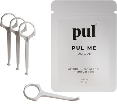 PUL PUL-justeringsborttagningsverktyg - vit | Säker och hygienisk krok för Invisalign och hållare | BPA-fri mjuk design för daglig användning