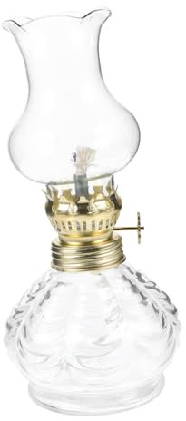 Holibanna Tisch-petroleumlampe Aus Glas Vintage Öllampe Dekorative Petroleumlampe Für Innenhof Und Balkon Als Wohnkulturdekoration