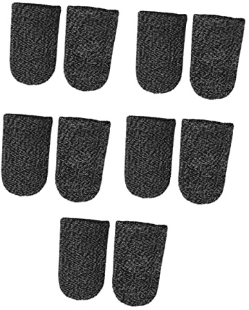 SEWACC Schutzhülle für Gamecontroller aus Gewebe, Schwarz | Atmungsaktive Fingerlinge für Handyspiele, Elastisch und Angenehm zu Tragen, 10 Stück für Erwachsene