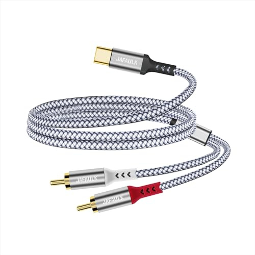 USB C to 2 RCA Audio Cable, Type C to RCA Jack Male Adapter Cord, USB C to 2 Male RCA Y Splitter Cable for Phone, Laptop, Tablet, Car Stereo, DVD, Speaker, Amplifier, Home Theater(7.5FT)