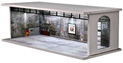Diorama 1/64 European Garage Model, Tri-Color LED Parking Lot Scene