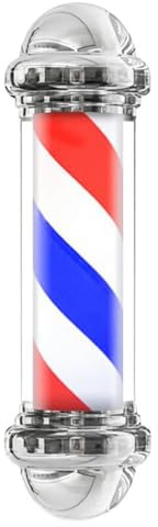 Barber Pole Retro LED Barber Pole, Poste De Barbero Luminoso De Exteriores, Luz Giratoria De Peluquería, Poste Barbero, Peluquería Light, Poste De Peluquería Tradicional D,50cm