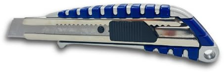 JD Brands 18mm Snap Off Blade Knife | Aluminum Alloy Body with Ergonomic Soft Grip Handle | Heavy Duty Utility Cutter for Cardboard, Carpet, Plastic, and DIY Use