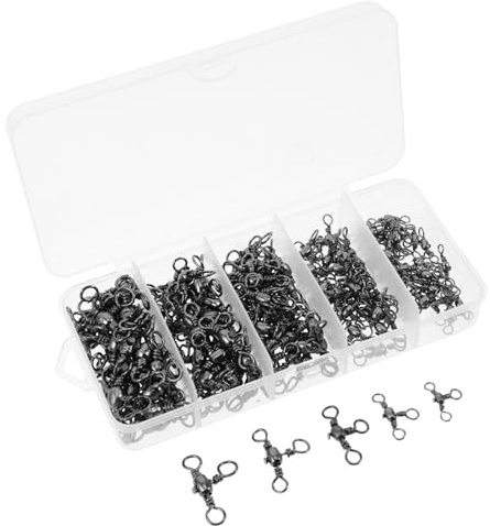 iplusmile 150 Piezas Giratorios de Barril Triple Línea Cruzada de Acero Inoxidable Resistentes la Corrosión para Pesca Agua y Conectores de Aparejos de Pesca Multifuncionales y Fáciles de