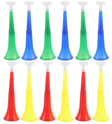 HANABASS 12 Piezas Bocinas Plegables para Animación Trompetas Ajustables para Fiestas Deportivas Escolares Accesorios Portátiles para Animar y Adultos