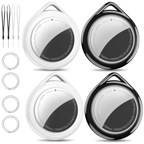 Air Tag Wallet Tracker 4-Pack Apple MFi Certified | Find My Compatible, Waterproof, 100dB Alarm, Replaceable Battery for Keys Pets Luggage, Works with iPhone iPad (iOS Only)