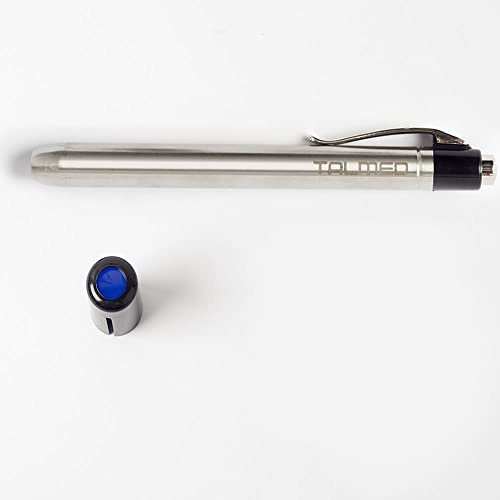 Lampe de poche médicale LED couleur chromée avec filtre bleu - Unité