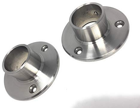 2 Stck Bodenflansch V2A Rohr Geländer Flansch Gartenzaun Edelstahl Balkon VA Wandflansch Rohr Geländer Edelstahl 33,7 v2a 85x30mm sehr massiv