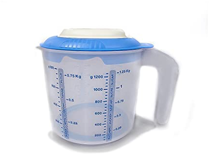 TUPPERWARE Backen Messbecher Candy Mini 1,2 L blau Rühr-Mix Rührbecher 31068