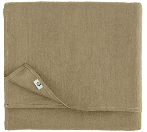 Linen & Cotton Tischdecke Stoff Tischtuch Hygge - Beige, 140 x 100cm | 100% Leinen, Tischwäsche Landhausstil, Rechteckig Festliche Frühling/Home, Für Küche Restaurant Cafe Hotel Party Sommer