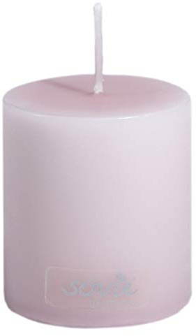 Sovie CANDLES Stumpenkerzen in ROSA, Ø 5 cm x H 6 cm, 24 Stück, ca. 16 Std Brenndauer pro Kerze, duftfrei, Qualitätskerzen aus Paraffin