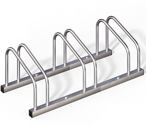 Monzana® Rastrelliera per Biciclette 3 Posti per Pneumatici 35-60 mm Porta Bici Posteggio per Bicicletta