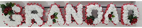 mySilkFlowers GRANDAD Silk Artificial Funeral Flowers Name Tribute (Rich Red)
