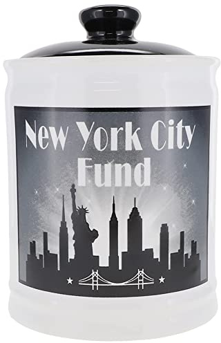 Cottage Creek Jas - New York City Piggy Bank & Storage Container - 6 Ceramic Decorative Jar - Ideal Travel Fund for Vacation, Roadtrip Essentials, Gifts for Women, Men, Friends