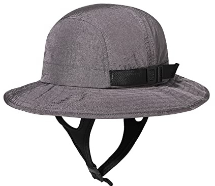 CLAPE vattentät surfhatt sommar solhatt män kvinnor UV-skydd fiskarhatt med hakrem utomhus safari-hatt surfing bucket hatt, GD98-grå, one size