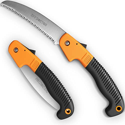 DIY Doctor Hand Saw for Wood and Trees - 19cm 65MN High Carbon Steel Blade - Pruning Saw for Trees - Camping Folding Saw - Garden Hand Saw Bushcraft - Triple Cut Blades with 9 Teeth per Inch